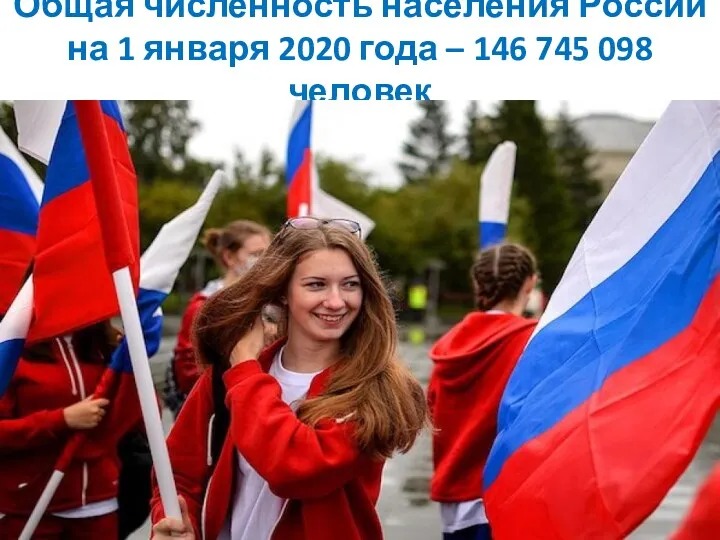 Общая численность населения России на 1 января 2020 года – 146 745 098 человек