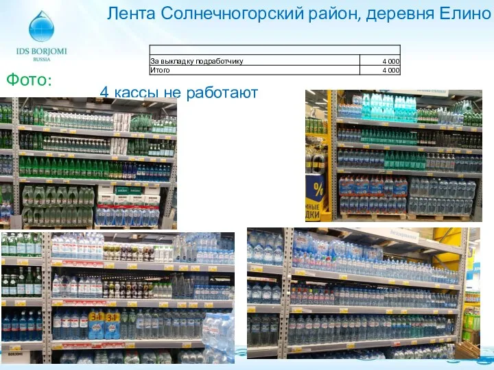 Лента Солнечногорский район, деревня Елино Фото: 4 кассы не работают