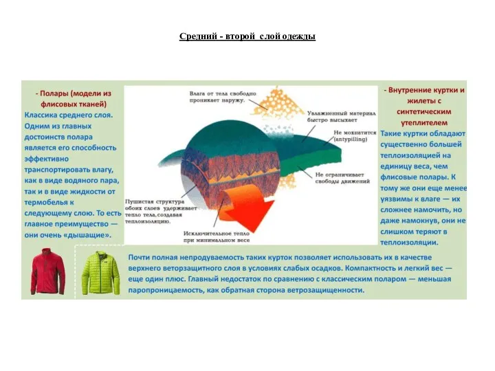 Средний - второй слой одежды