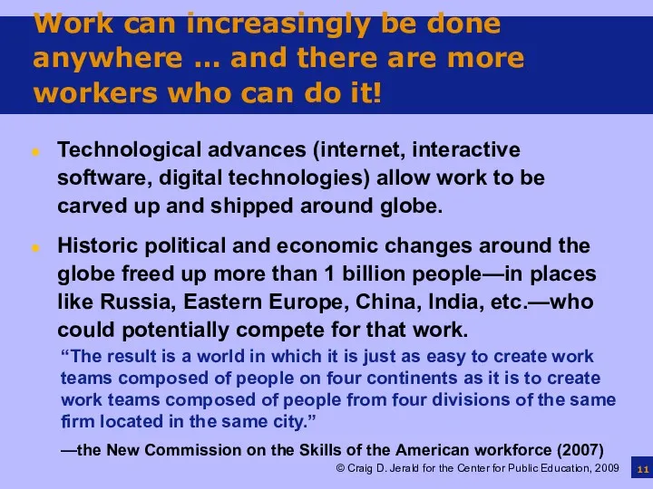 Work can increasingly be done anywhere … and there are