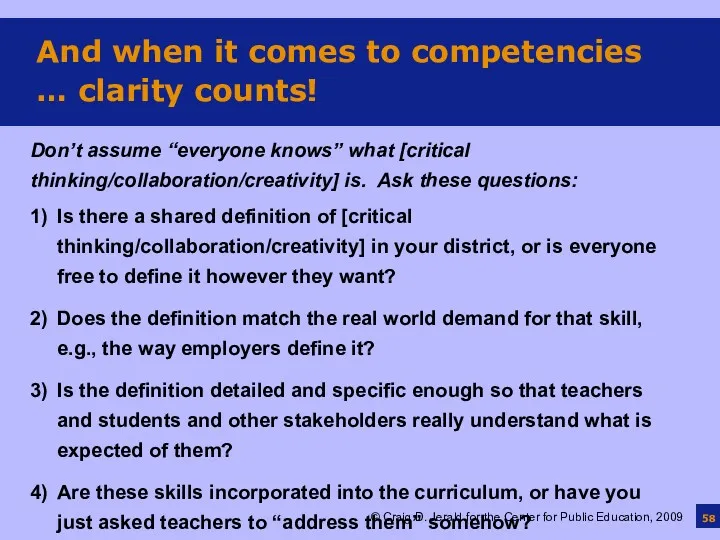 And when it comes to competencies … clarity counts! 1)