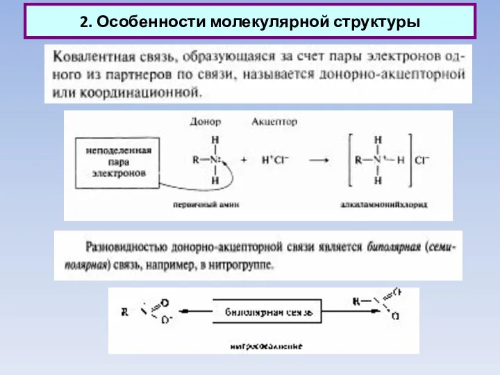 2. Особенности молекулярной структуры