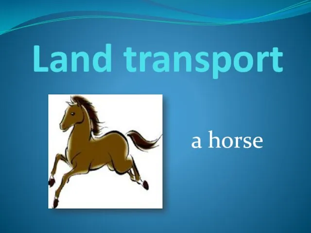 Land transport a horse