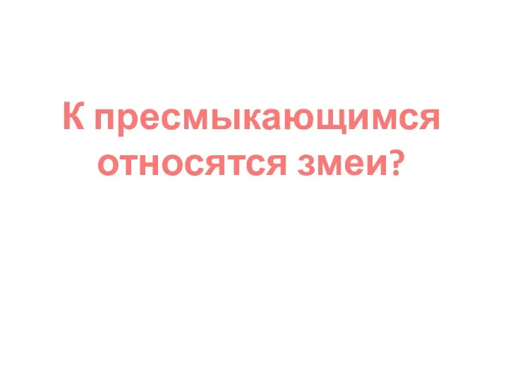 К пресмыкающимся относятся змеи?