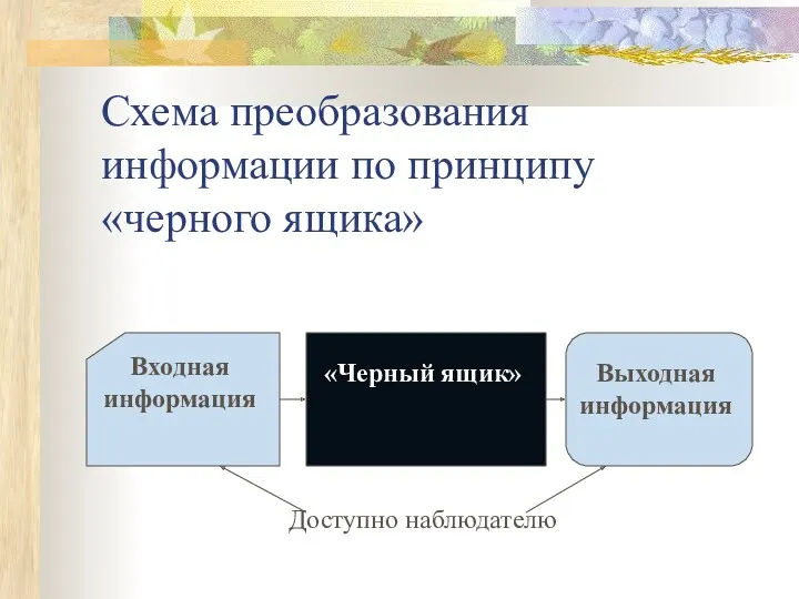 Схема преобразования информации по принципу «черного ящика»