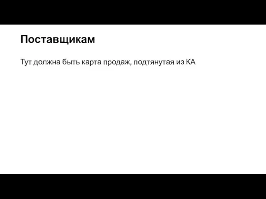 Тут должна быть карта продаж, подтянутая из КА Поставщикам