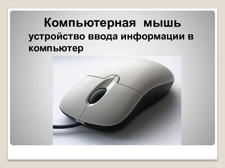 Компьютерная мышь устройство ввода информации в компьютер