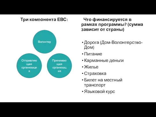 Три компонента ЕВС: Что финансируется в рамках программы? (сумма зависит