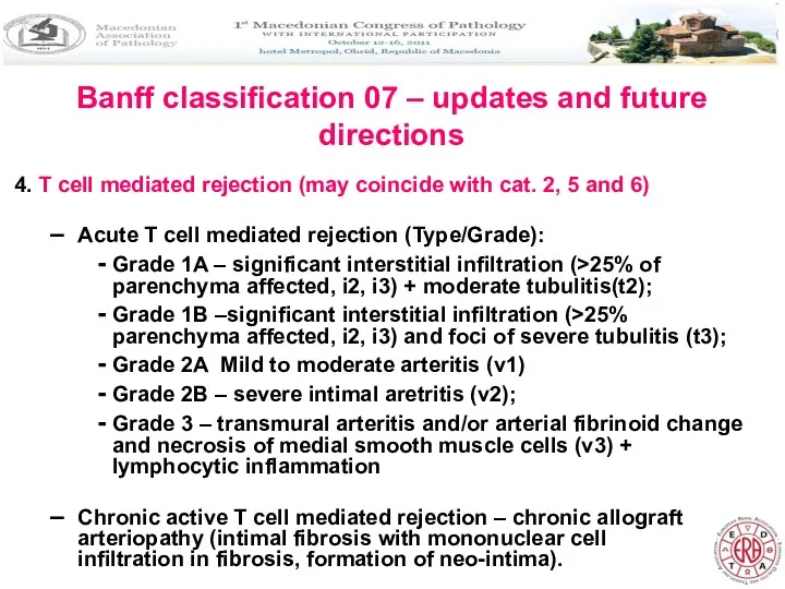 Banff classification 07 – updates and future directions 4. T