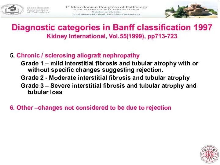 Diagnostic categories in Banff classification 1997 Kidney International, Vol.55(1999), pp713-723