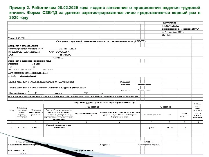 Пример 2. Работником 08.02.2020 года подано заявление о продолжении ведения