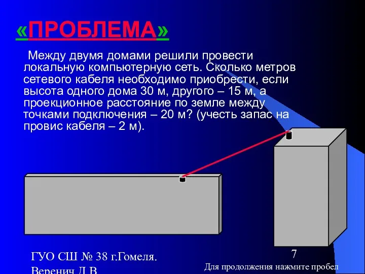 ГУО СШ № 38 г.Гомеля. Веренич Д.В. «ПРОБЛЕМА» Между двумя