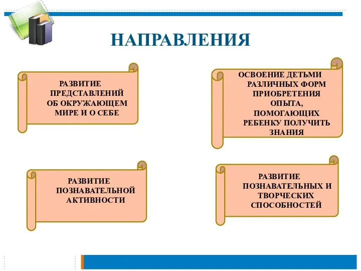 НАПРАВЛЕНИЯ РАЗВИТИЕ ПРЕДСТАВЛЕНИЙ ОБ ОКРУЖАЮЩЕМ МИРЕ И О СЕБЕ ОСВОЕНИЕ