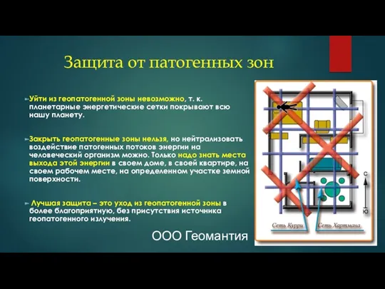 Защита от патогенных зон Уйти из геопатогенной зоны невозможно, т.