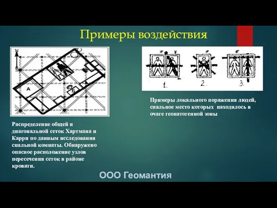 Примеры воздействия Распределение общей и диагональной сеток Хартмана и Карри