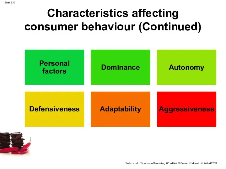 Characteristics affecting consumer behaviour (Continued)