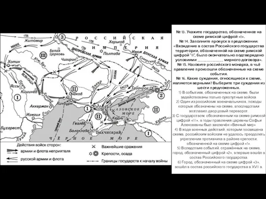 № 13. Укажите государство, обозначенное на схеме римской цифрой «I».