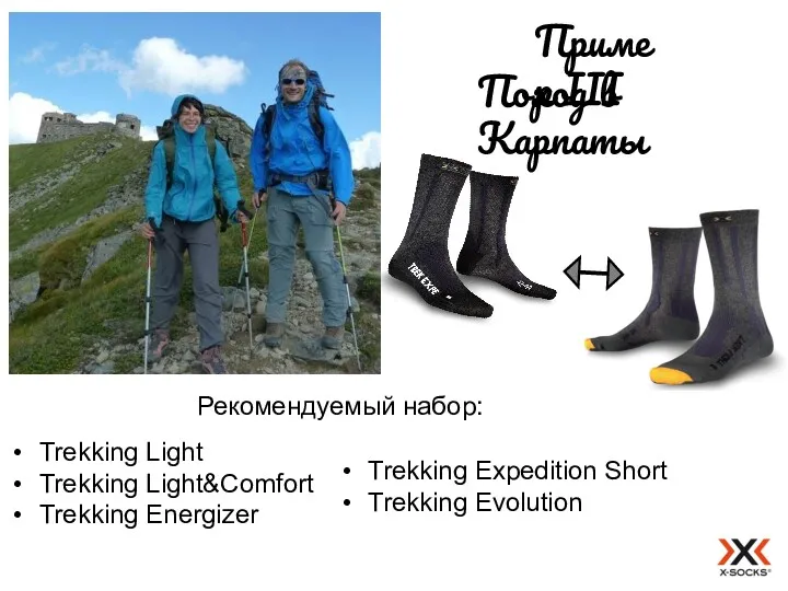 Пример III Поход в Карпаты Рекомендуемый набор: Trekking Light Trekking Light&Comfort Trekking Energizer