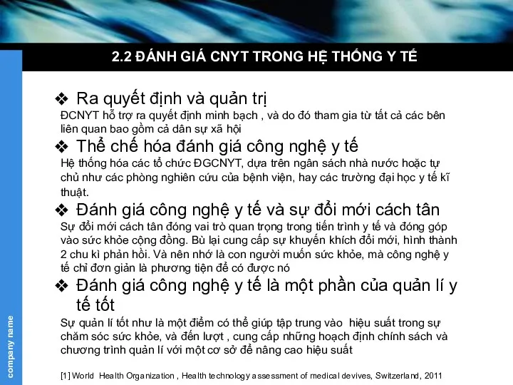 2.2 ĐÁNH GIÁ CNYT TRONG HỆ THỐNG Y TẾ Ra