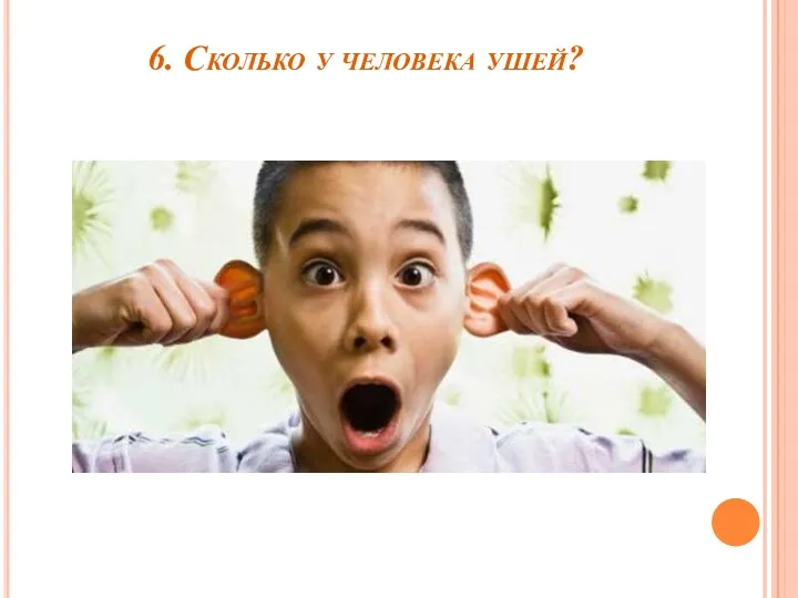 6. Сколько у человека ушей?