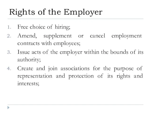 Free choice of hiring; Amend, supplement or cancel employment contracts