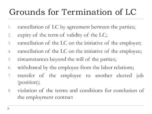 cancellation of LC by agreement between the parties; expiry of