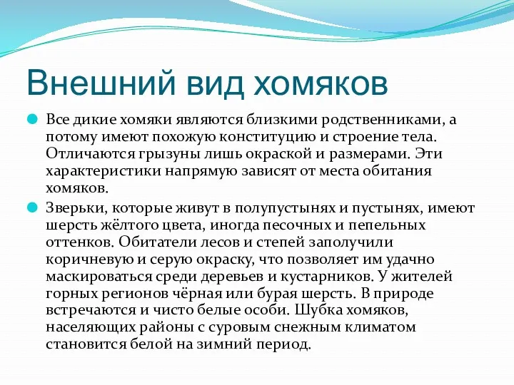 Внешний вид хомяков Все дикие хомяки являются близкими родственниками, а