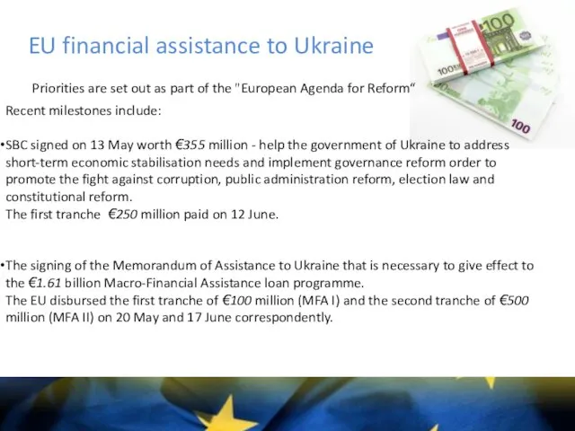 EU financial assistance to Ukraine Priorities are set out as