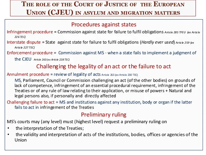 The role of the Court of Justice of the European