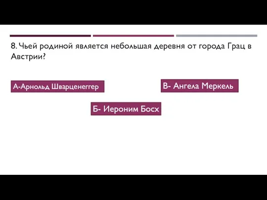 8. Чьей родиной является небольшая деревня от города Грац в