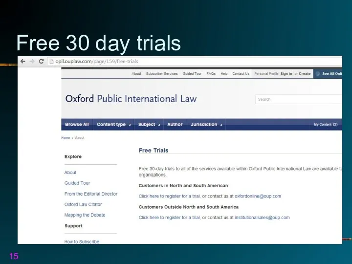 Free 30 day trials