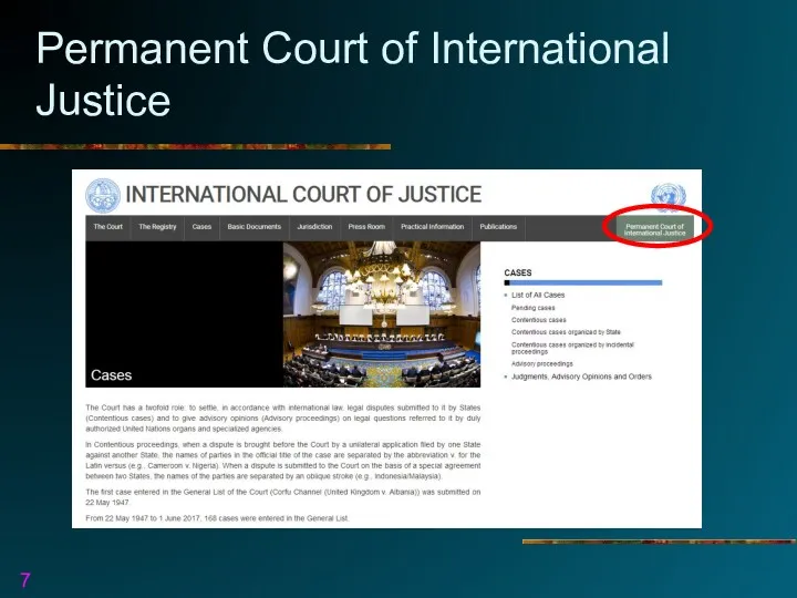 Permanent Court of International Justice