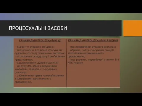 ПРОЦЕСУАЛЬНІ ЗАСОБИ