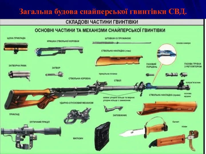 Загальна будова снайперської гвинтівки СВД.