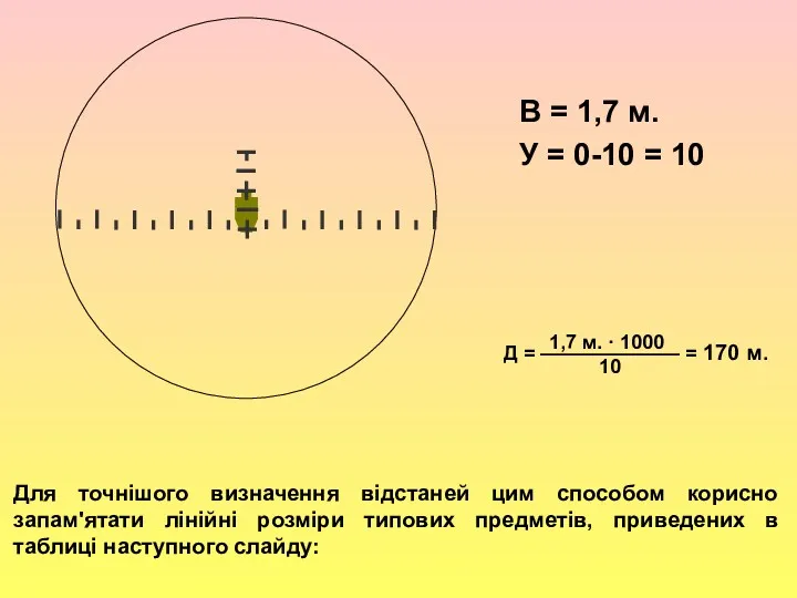 , В = 1,7 м. У = 0-10 = 10