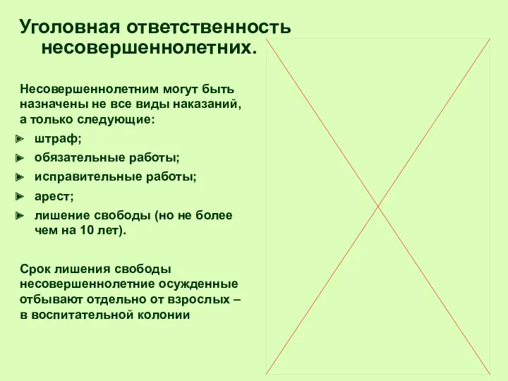 Несовершеннолетним могут быть назначены не все виды наказаний, а только