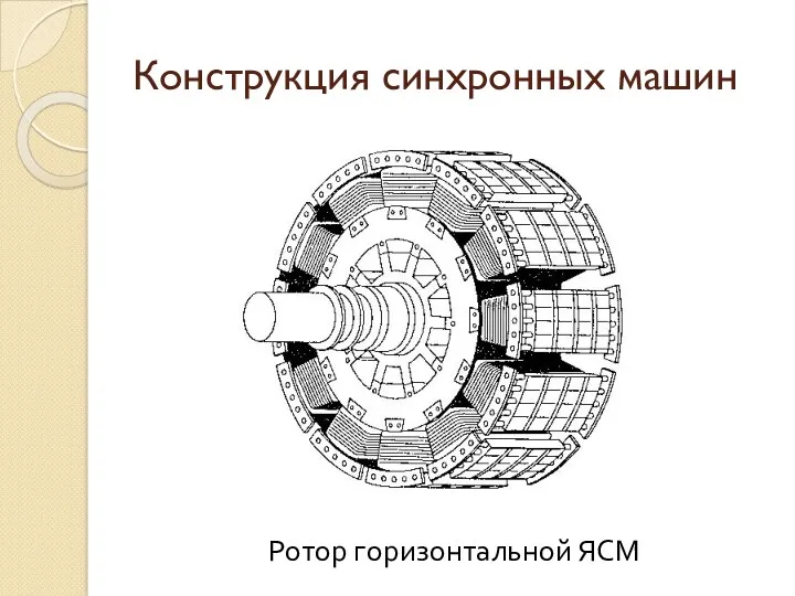 Конструкция синхронных машин Ротор горизонтальной ЯСМ