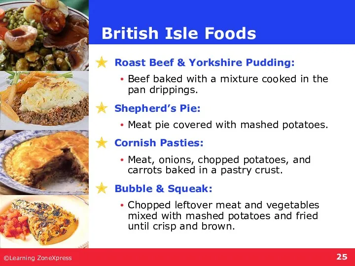 ©Learning ZoneXpress Roast Beef & Yorkshire Pudding: Beef baked with