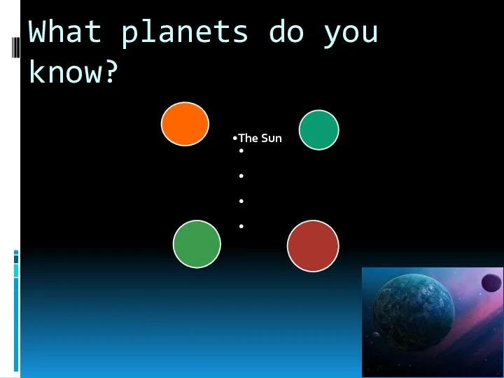What planets do you know? The Sun