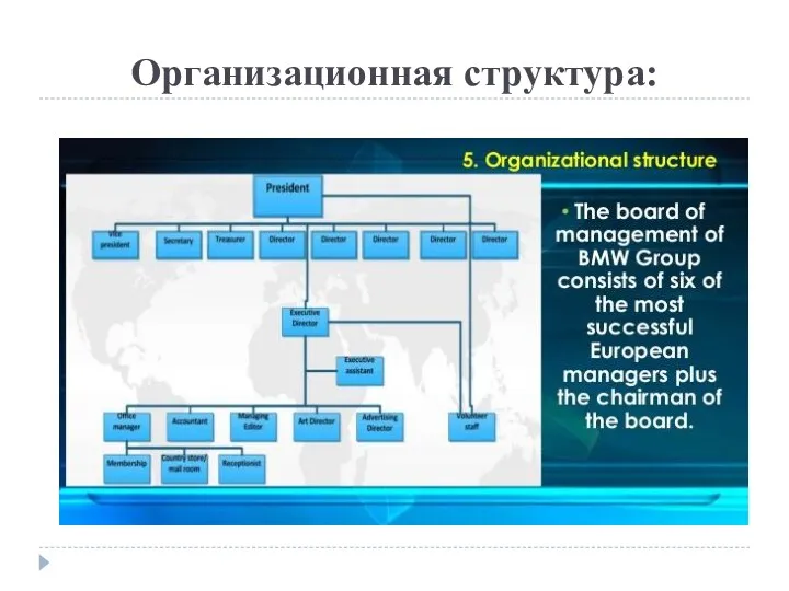 Организационная структура: