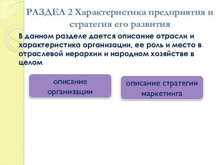 РАЗДЕЛ 2 Характеристика предприятия и стратегия его развития В данном