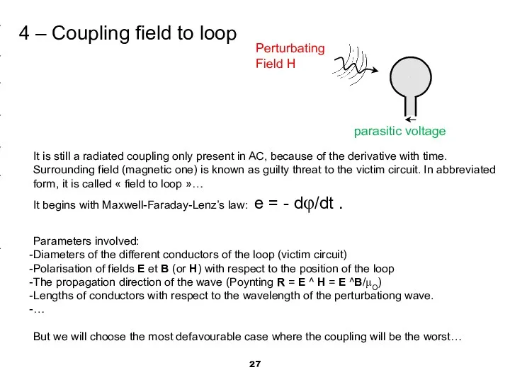 4 – Coupling field to loop It is still a
