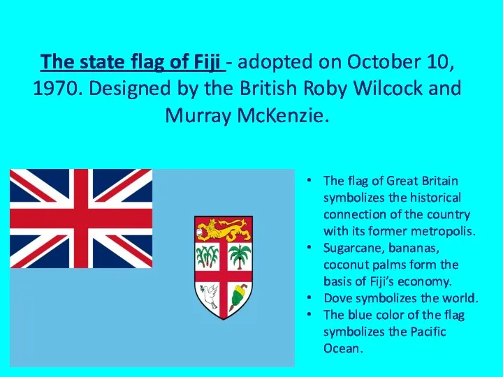The state flag of Fiji - adopted on October 10,