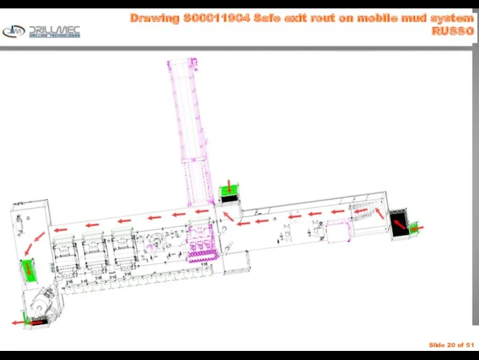 Drawing S00011904 Safe exit rout on mobile mud system RUSSO