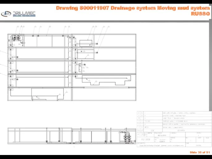 Drawing S00011907 Drainage system Moving mud system RUSSO