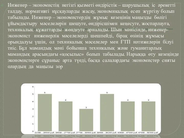 Инженер – экономистің негізгі қызметі өндірістік – шарушылық іс әрекетті