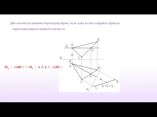 Две плоскости взаимно перпендикулярны, если одна из них содержит прямую