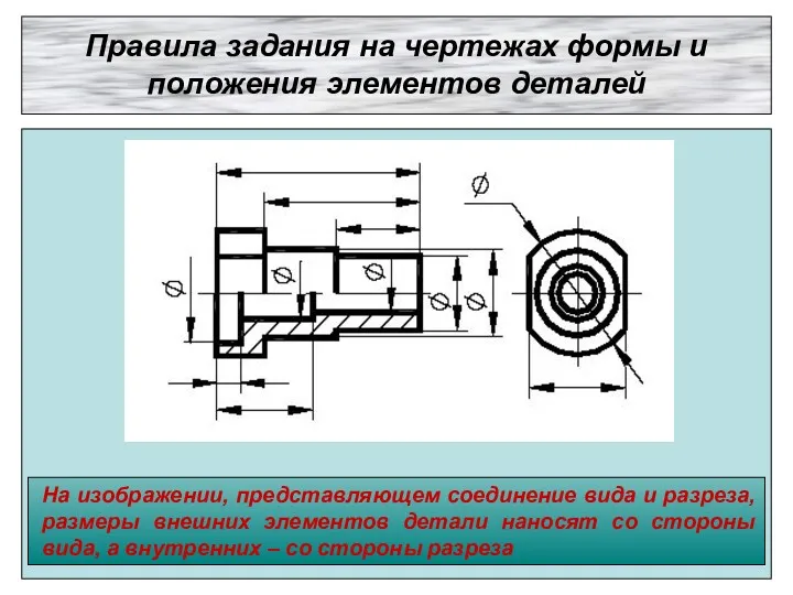 Правила задания на чертежах формы и положения элементов деталей На