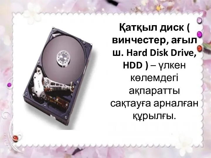 Қатқыл диск ( винчестер, ағылш. Hard Disk Drive, HDD )