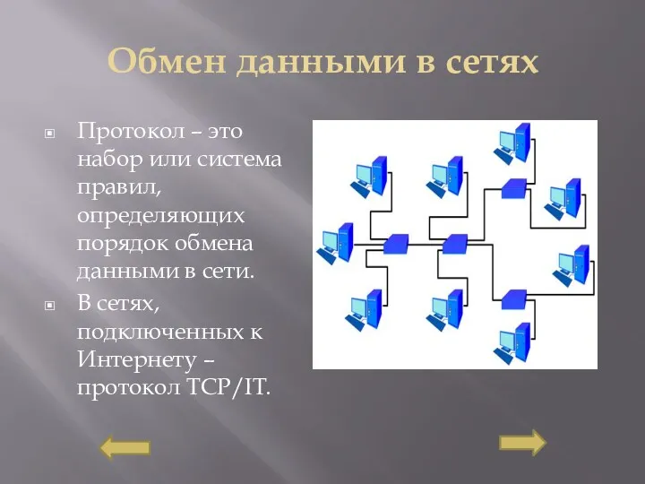 Обмен данными в сетях Протокол – это набор или система